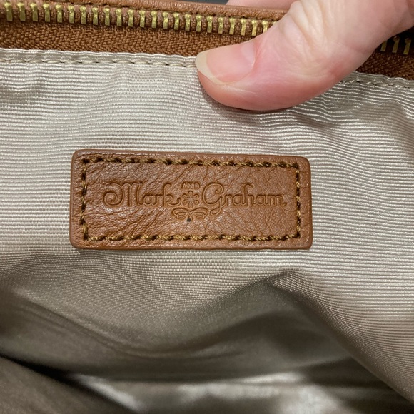 MARK & GRAHAM Fringed Cross Body Bag Purse Tan Leather and Suede NWOT - Picture 5 of 10